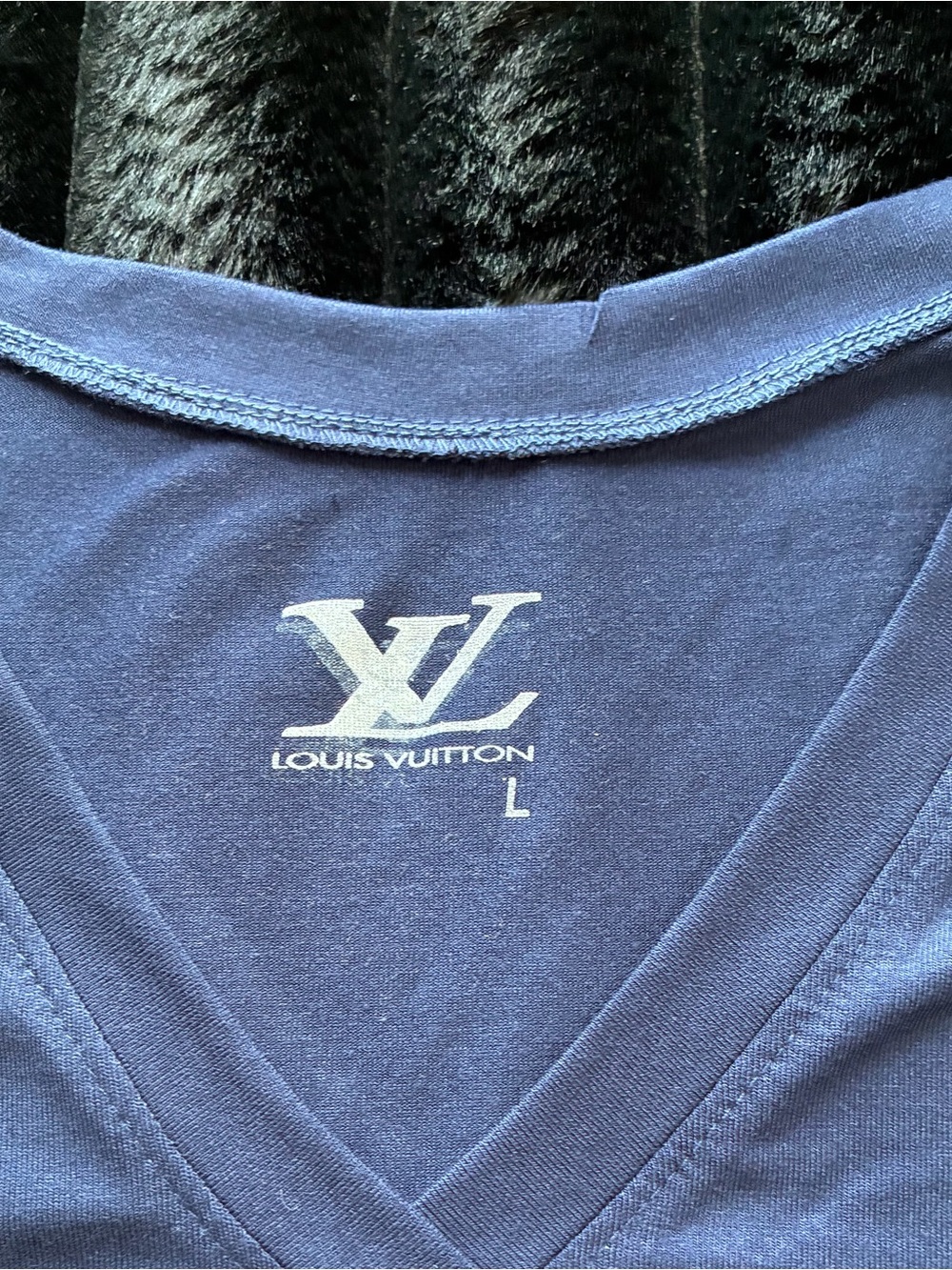 New Womens Luxury Blue Embellished T-shirt Size L - Picture 5 of 5